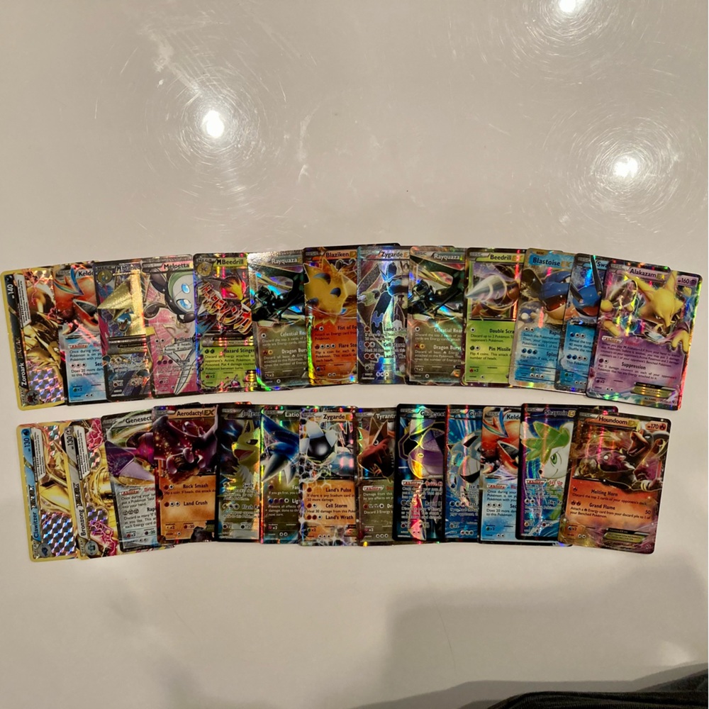 Collection of rare Pokémon cards.